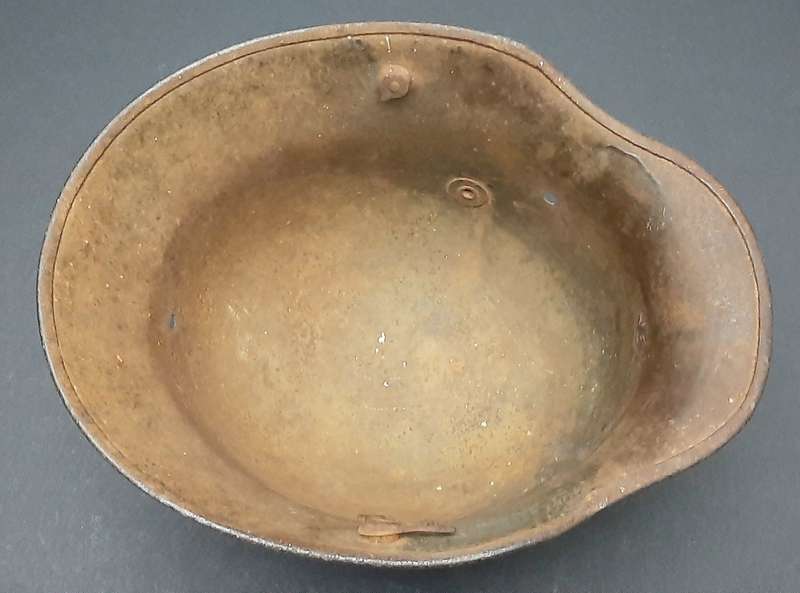 RARE: WWI M1916 German Battle Damaged Steel Helmet Shell in Relic State ( 66/68)