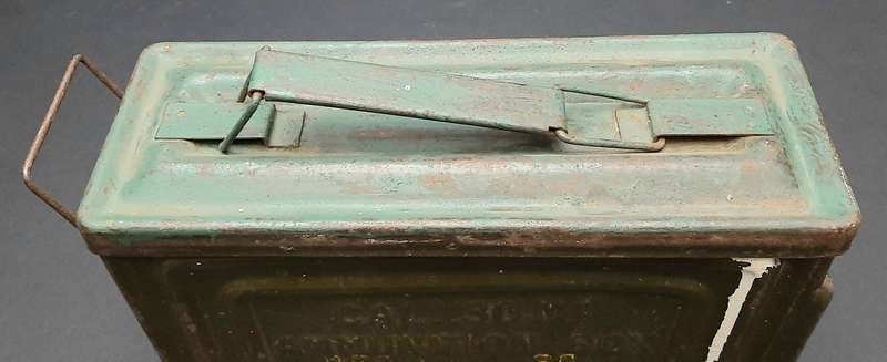 WW2: United States Army M1 Browning. 30 Calibre Machine Gun Steel Ammo Tin