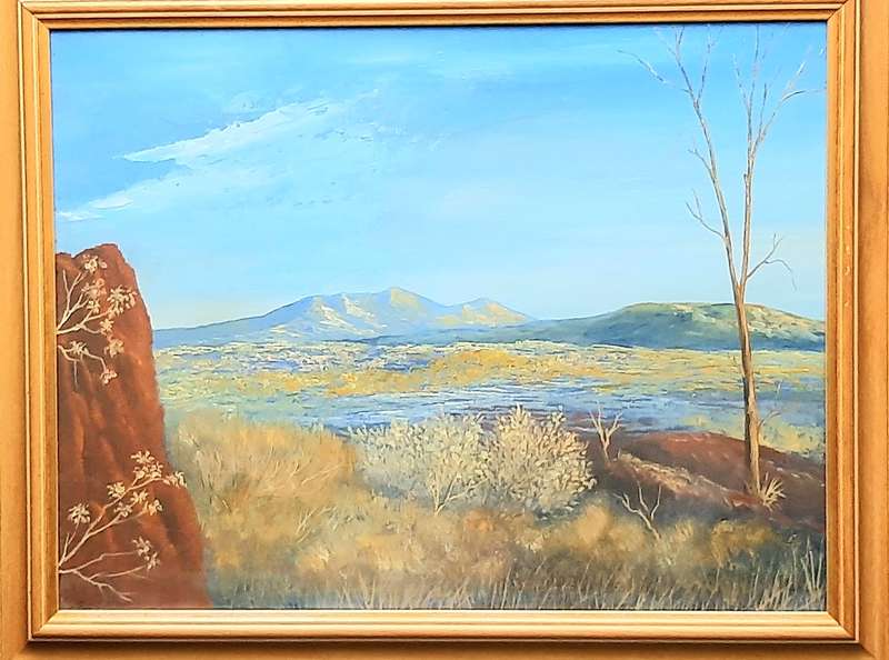 RARE: Early 1990s Robert Curwin Signed ' Mountainscape with Trees ' Oil on Board Painting(54cm×43cm)