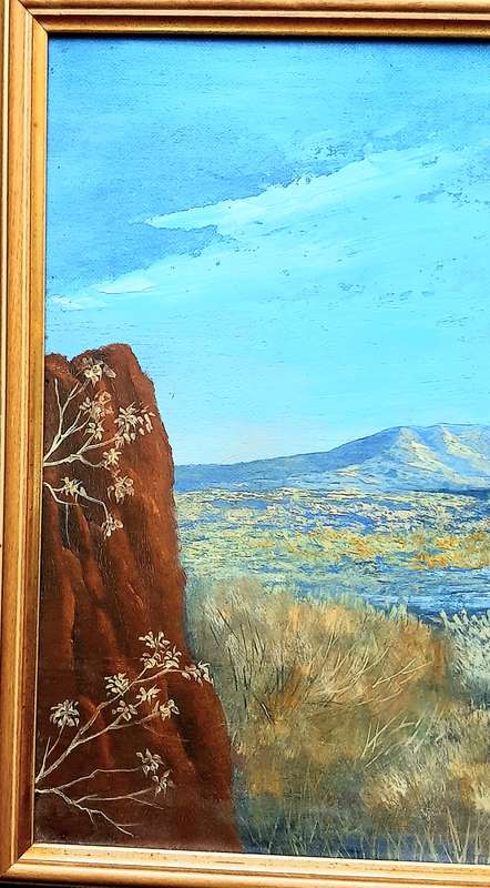 RARE: Early 1990s Robert Curwin Signed ' Mountainscape with Trees ' Oil on Board Painting(54cm×43cm)
