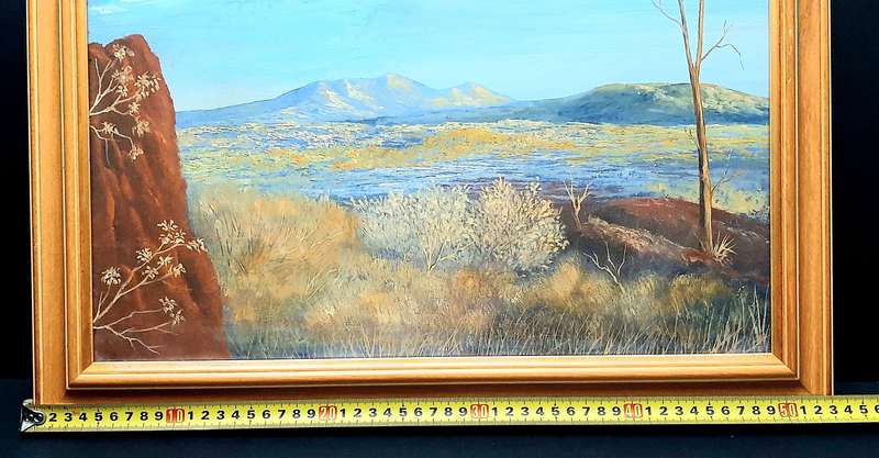RARE: Early 1990s Robert Curwin Signed ' Mountainscape with Trees ' Oil on Board Painting(54cm×43cm)