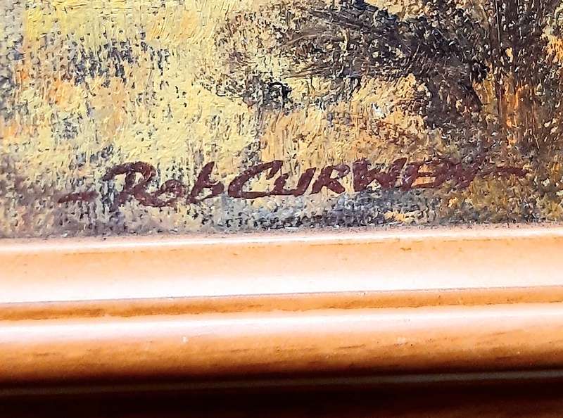 RARE: Early 1990s Robert Curwen Signed 'Foothills with Eucalyptus' Oil on Board Painting(53cm× 42cm)