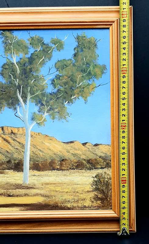 RARE: Early 1990s Robert Curwen Signed 'Foothills with Eucalyptus' Oil on Board Painting(53cm× 42cm)
