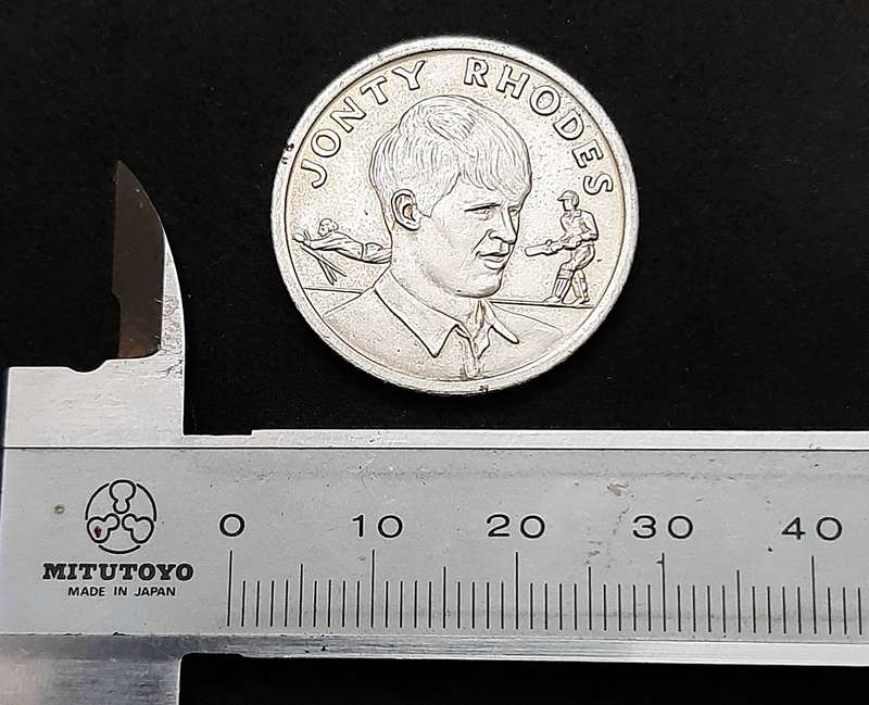 Early 1990s SA : Cricket World Cup - Jonty Rhodes Commemorative Medallion Shoprite Checkers (VF).