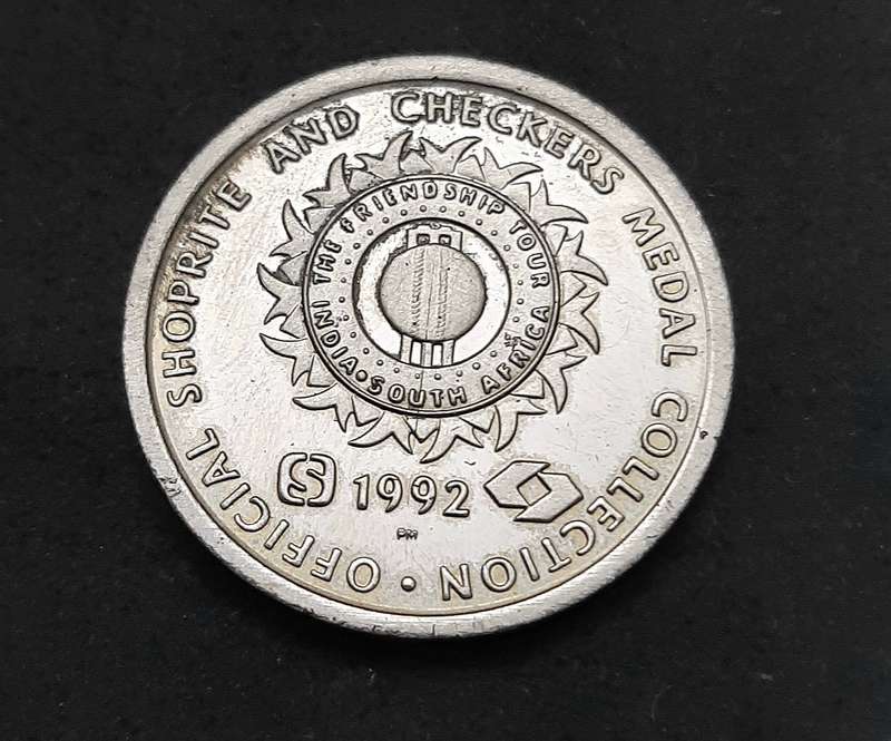 Early 1990s SA : Cricket World Cup - Jonty Rhodes Commemorative Medallion Shoprite Checkers (VF).