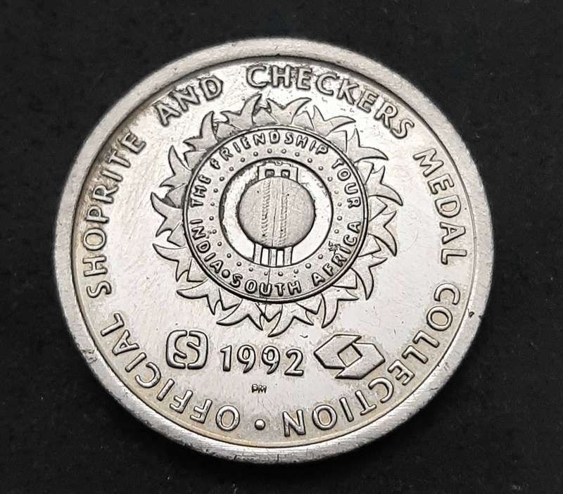 Early 1990s SA : Cricket World Cup - Jonty Rhodes Commemorative Medallion Shoprite Checkers (VF).