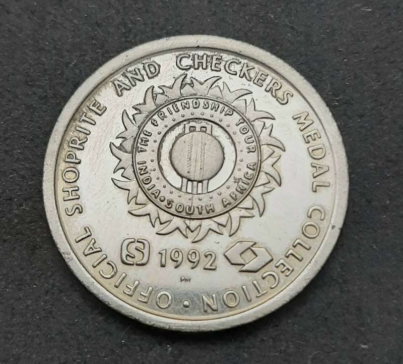Early 1990s SA : Cricket World Cup - Jonty Rhodes Commemorative Medallion Shoprite Checkers (VF).