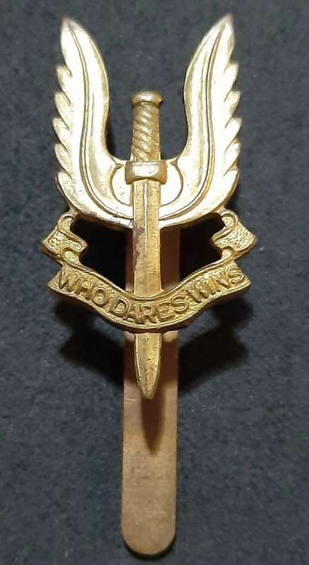 RARE: 1980s British S.A.S Bronze Metallic Beret Badge w/ Slide.