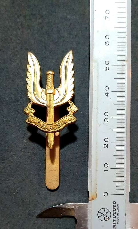 RARE: 1980s British S.A.S Bronze Metallic Beret Badge w/ Slide.