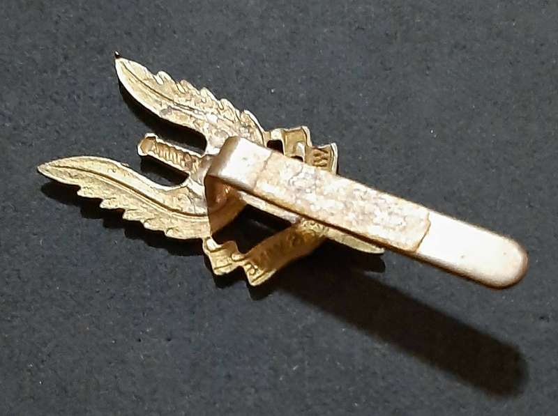 RARE: 1980s British S.A.S Bronze Metallic Beret Badge w/ Slide.
