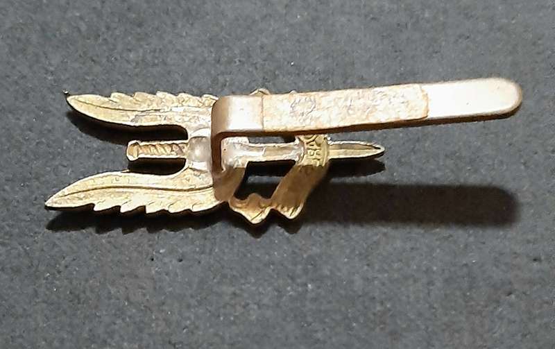 RARE: 1980s British S.A.S Bronze Metallic Beret Badge w/ Slide.
