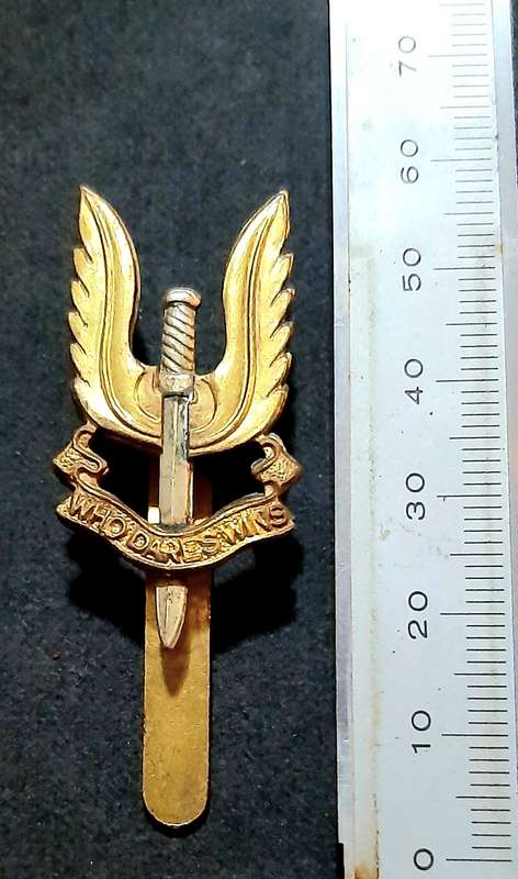 RARE: 1970s Australian S.A.S Bi-Metal Beret Badge w/ Slide.