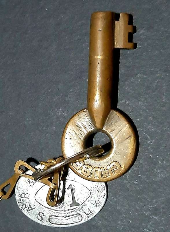 RARE: Early 20th Century- SA Railways 1923 Brass Padlock w/ Lanyard , Key & Token (Cotterill, Birm.)