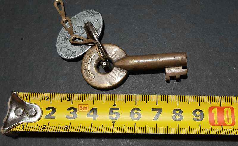 RARE: Early 20th Century- SA Railways 1923 Brass Padlock w/ Lanyard , Key & Token (Cotterill, Birm.)