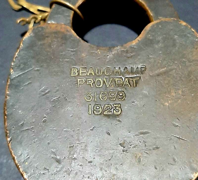 RARE: Early 20th Century- SA Railways 1923 Brass Padlock w/ Lanyard , Key & Token (Cotterill, Birm.)
