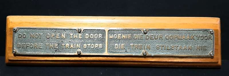 RARE: 1930s South African Railways - Passenger Carriage Plaque Mounted on Hardwood Plinth(40cmx10cm)