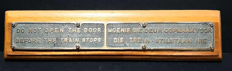 RARE: 1930s South African Railways - Passenger Carriage Plaque Mounted on Hardwood Plinth(40cmx10cm)