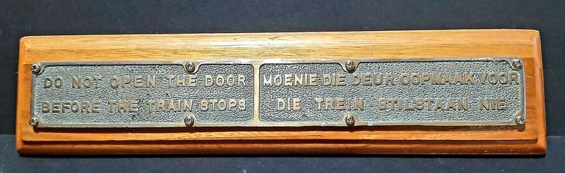 RARE: 1930s South African Railways - Passenger Carriage Plaque Mounted on Hardwood Plinth(40cmx10cm)