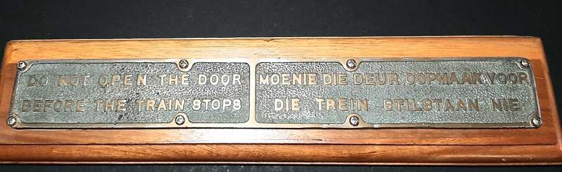 RARE: 1930s South African Railways - Passenger Carriage Plaque Mounted on Hardwood Plinth(40cmx10cm)