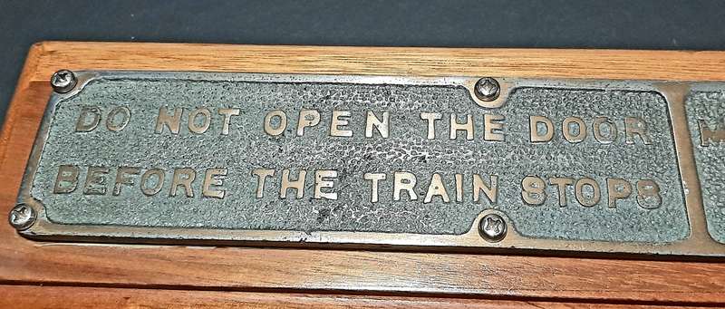 RARE: 1930s South African Railways - Passenger Carriage Plaque Mounted on Hardwood Plinth(40cmx10cm)