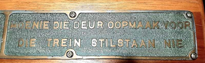 RARE: 1930s South African Railways - Passenger Carriage Plaque Mounted on Hardwood Plinth(40cmx10cm)