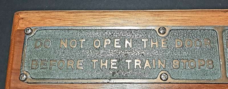 RARE: 1930s South African Railways - Passenger Carriage Plaque Mounted on Hardwood Plinth(40cmx10cm)