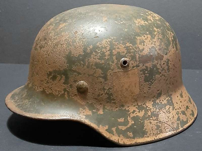Rare WW2 German M35 D/Decal 'Afrika Korps' Desert Camouflage Steel Helmet (SE64)