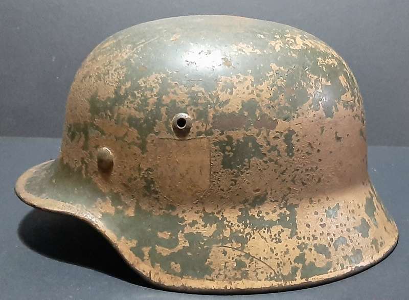 Rare WW2 German M35 D/Decal 'Afrika Korps' Desert Camouflage Steel Helmet (SE64)