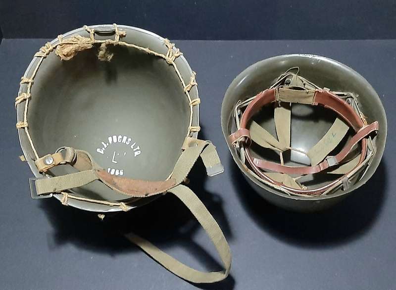 RARE: Border War 1960s- SADF Parachute Battalion Steel Helmet 'Springdak' w/ Camouflage Netting