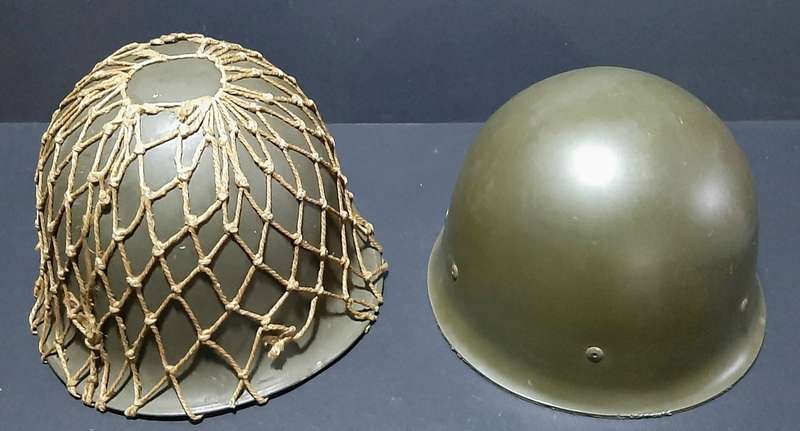 RARE: Border War 1960s- SADF Parachute Battalion Steel Helmet 'Springdak' w/ Camouflage Netting