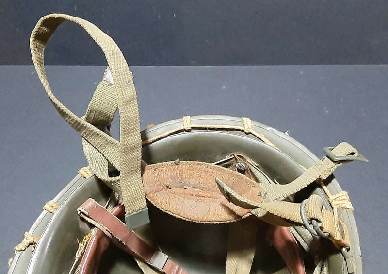 RARE: Border War 1960s- SADF Parachute Battalion Steel Helmet 'Springdak' w/ Camouflage Netting
