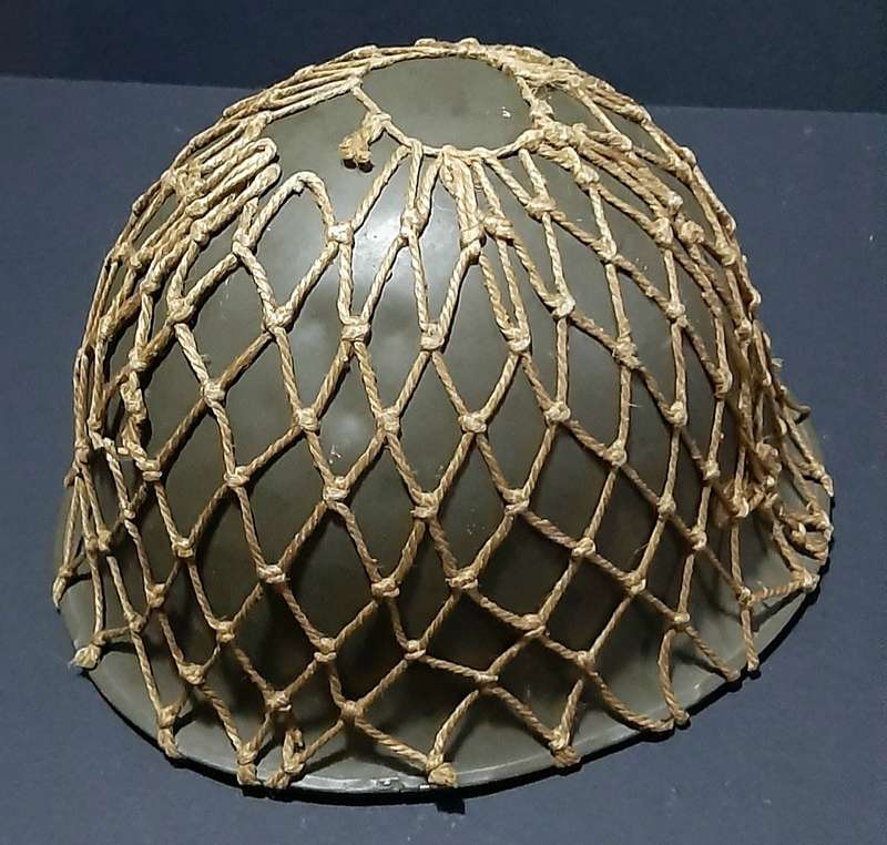 RARE: Border War 1960s- SADF Parachute Battalion Steel Helmet 'Springdak' w/ Camouflage Netting