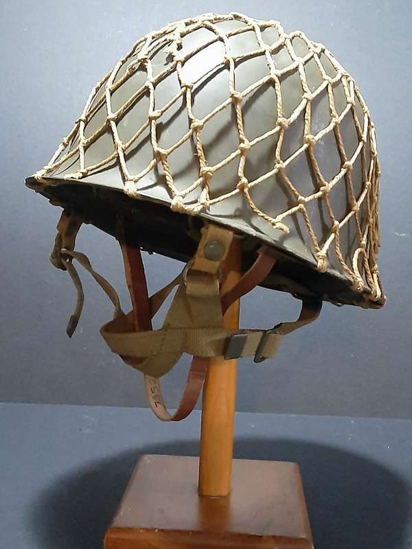 RARE: Border War 1960s- SADF Parachute Battalion Steel Helmet 'Springdak' w/ Camouflage Netting