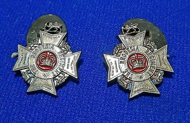 RARE: Rhodesian Bush War- .925 Silver Rhodesia Regiment Cufflinks Att. Major Vaughn w/ Presentation