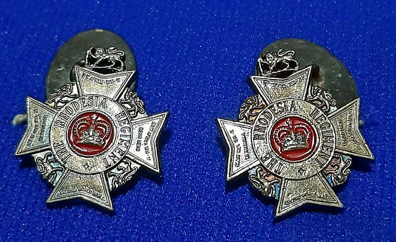 RARE: Rhodesian Bush War- .925 Silver Rhodesia Regiment Cufflinks Att. Major Vaughn w/ Presentation