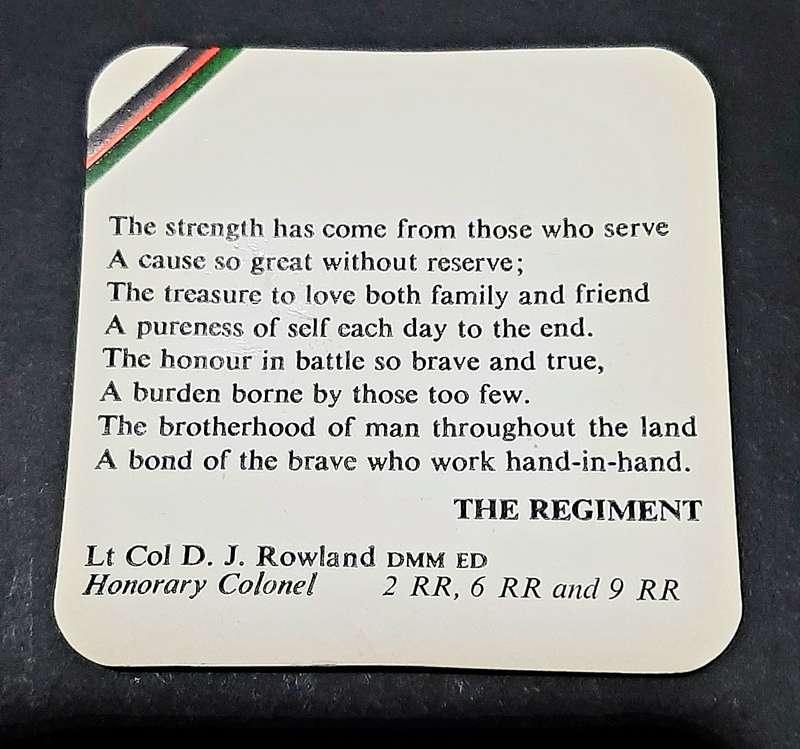 RARE: Rhodesian Bush War- .925 Silver Rhodesia Regiment Cufflinks Att. Major Vaughn w/ Presentation