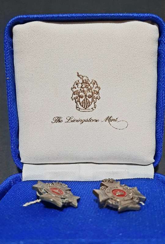 RARE: Rhodesian Bush War- .925 Silver Rhodesia Regiment Cufflinks Att. Major Vaughn w/ Presentation