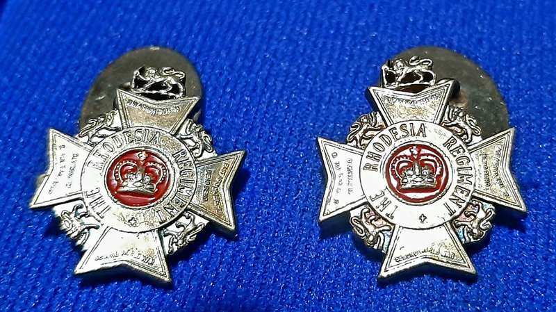 RARE: Rhodesian Bush War- .925 Silver Rhodesia Regiment Cufflinks Att. Major Vaughn w/ Presentation