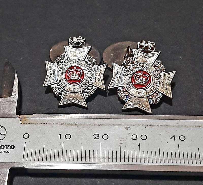 RARE: Rhodesian Bush War- .925 Silver Rhodesia Regiment Cufflinks Att. Major Vaughn w/ Presentation