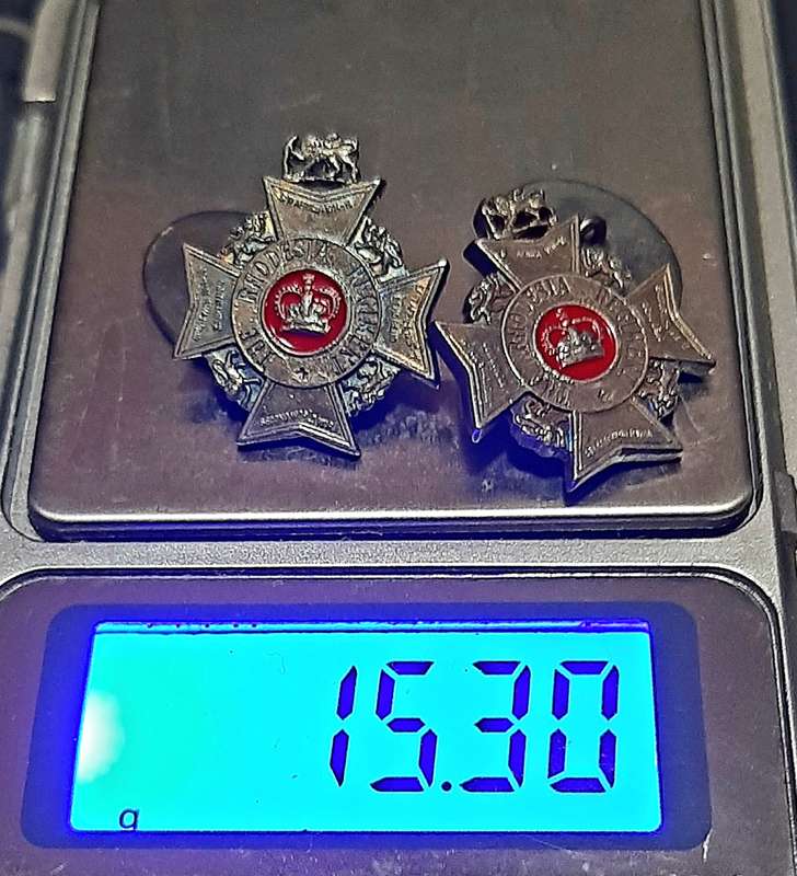 RARE: Rhodesian Bush War- .925 Silver Rhodesia Regiment Cufflinks Att. Major Vaughn w/ Presentation