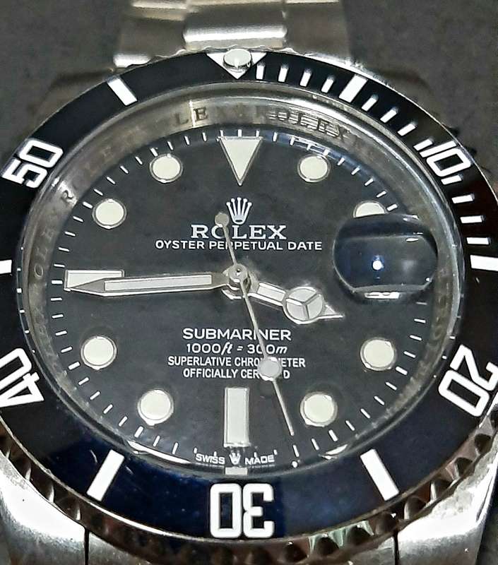 STUNNING: Gent's Replica Rolex ' Oyster Perpetual' Date-Submariner Diver's Watch (TESTED).
