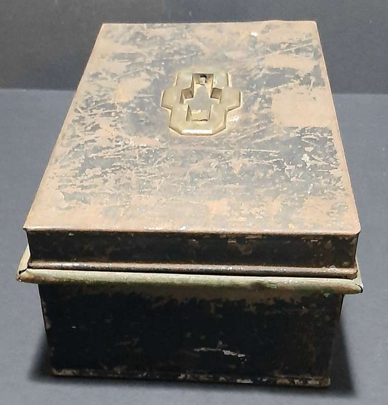 1930s Barclay's Bank South Africa: Metal Currency Storage Box w/ Internal Shelf Segment (31cmx19cm)