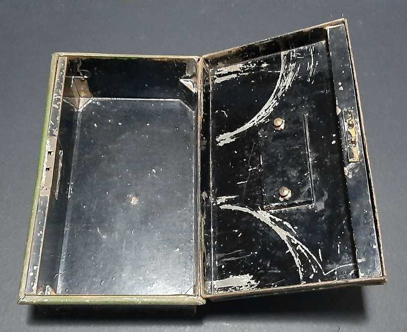 1930s Barclay's Bank South Africa: Metal Currency Storage Box w/ Internal Shelf Segment (31cmx19cm)