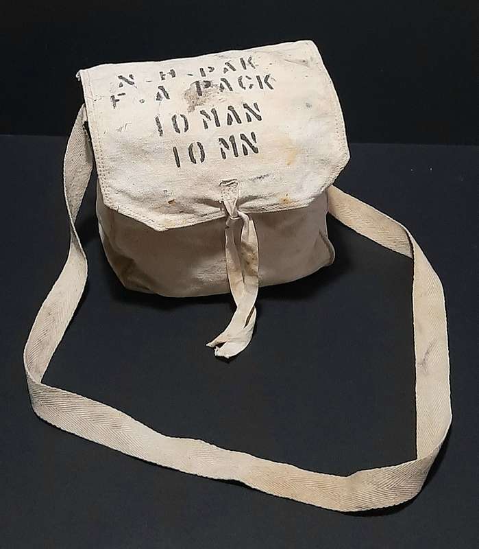 RARE: WW2 UDF Medic's 10-Man First Field Aid Webbing Bag w/ Sling (USED).