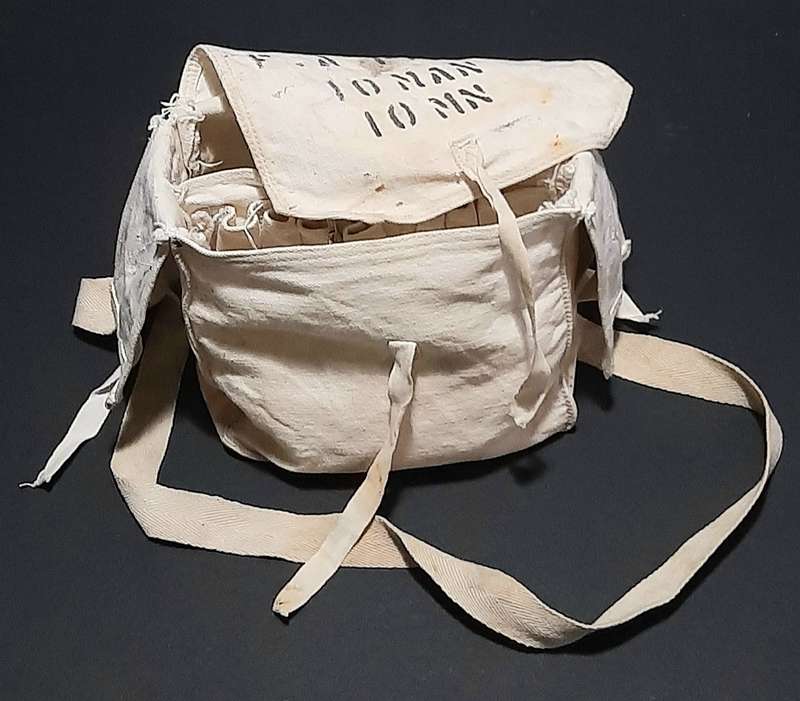 RARE: WW2 UDF Medic's 10-Man First Field Aid Webbing Bag w/ Sling (USED).
