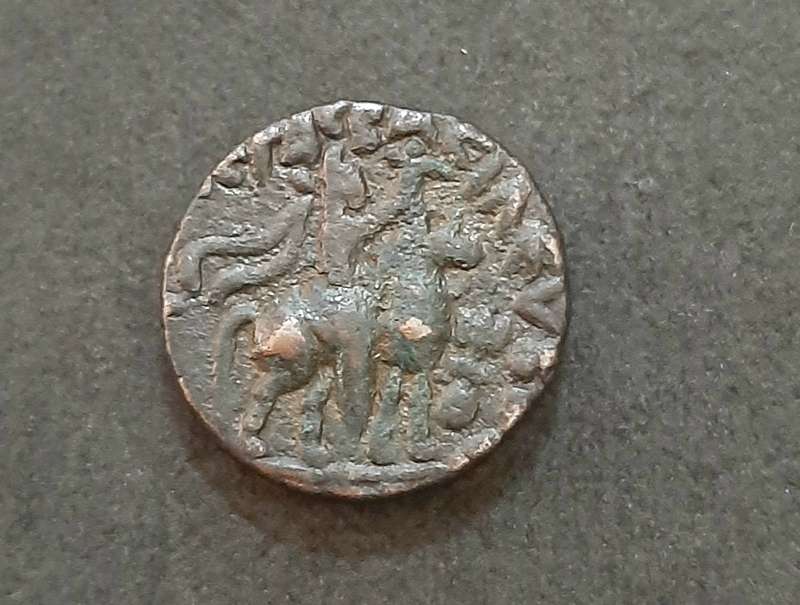 RARE: Kushan( Yuezhi) 1st Century AD Bronze Sota Tetradrachm Coin .