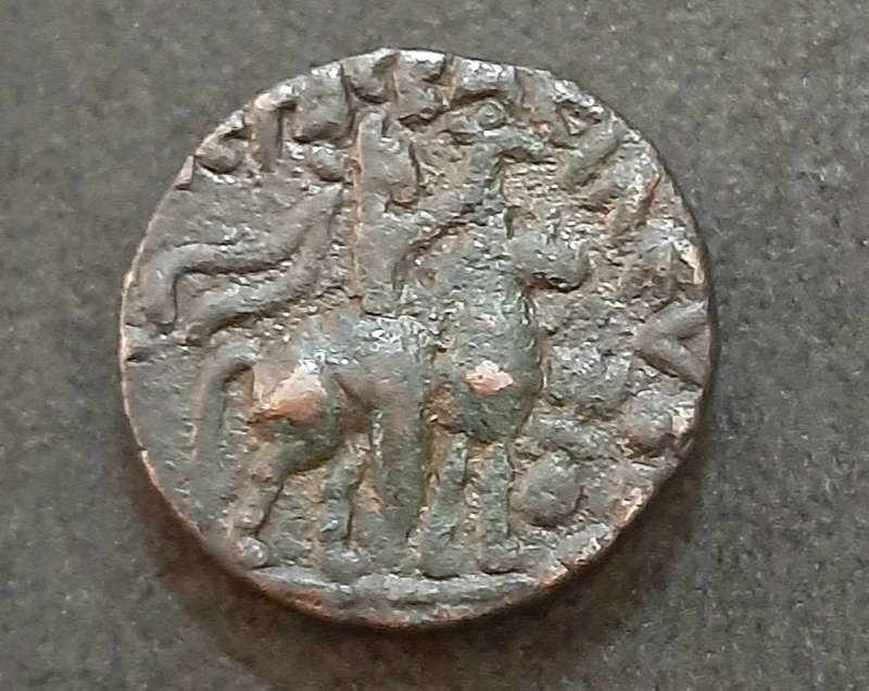 RARE: Kushan( Yuezhi) 1st Century AD Bronze Sota Tetradrachm Coin .