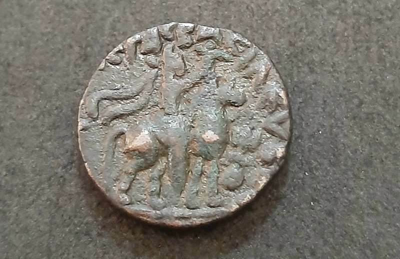 RARE: Kushan( Yuezhi) 1st Century AD Bronze Sota Tetradrachm Coin .