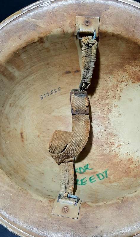 RARE: WW2 UDF 'Amoeba' Camouflage Pattern 'Brodie' Helmet w/ Webbing Strap (No Liner).