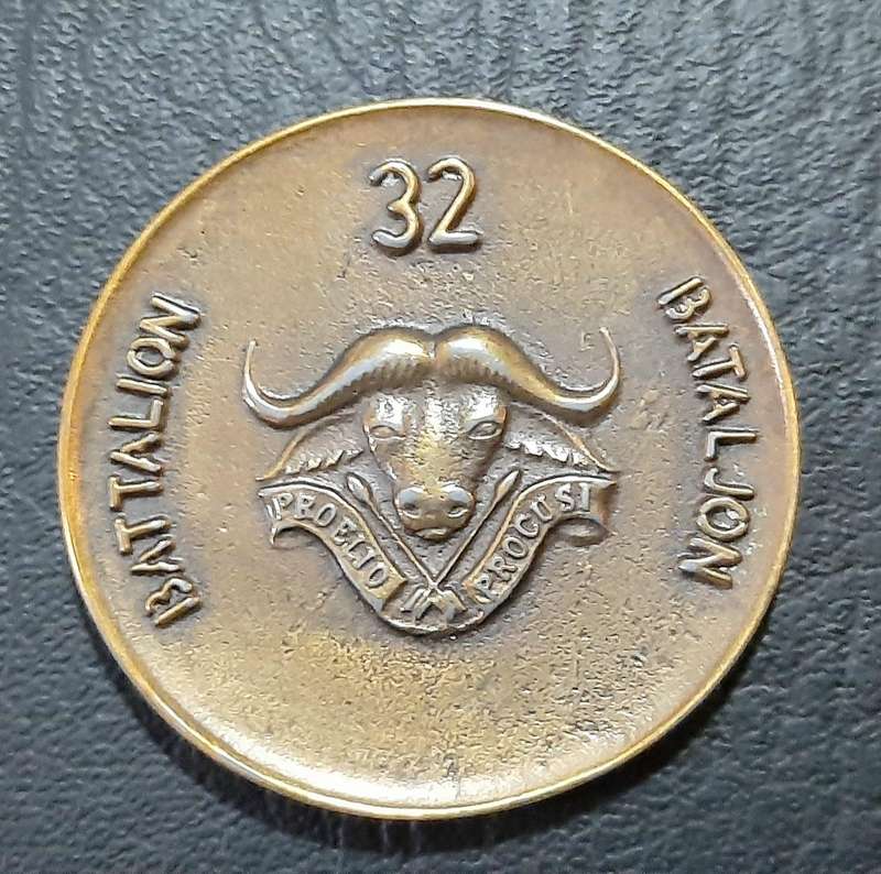 Border War: 1980s SADF  32 Battalion Unit ' Buffalo'  Medallion ( Un-numbered).